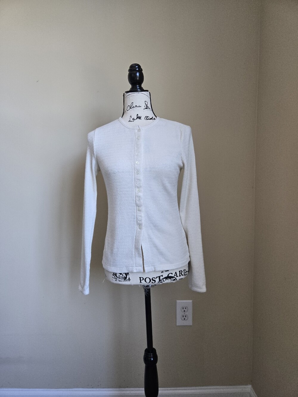 Madewell Waffle Knit Cutaway Cardigan Womens M